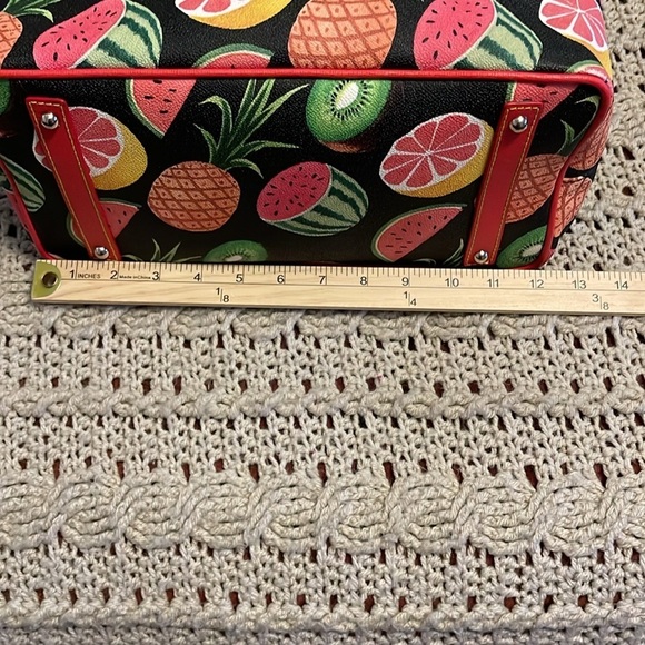 DOONEY & BOURKE Summer Fruit Print Tote Purse Watermelon‎ Pineapple Kiwi 16.5x11 - Picture 4 of 16